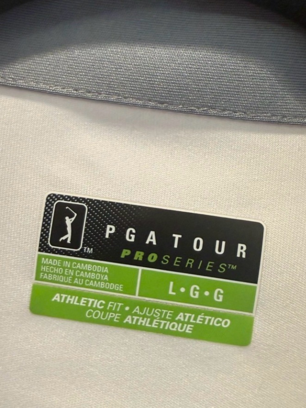 ⛳️🏌️♀️ PGA TOUR Performance Golf Polo Shirt | White & Blue Athletic Fit | Large - Picture 3 of 4